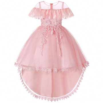 Hot Sale High Quality New Model Sleeveless Embroidered Flower Western children wedding dress girl